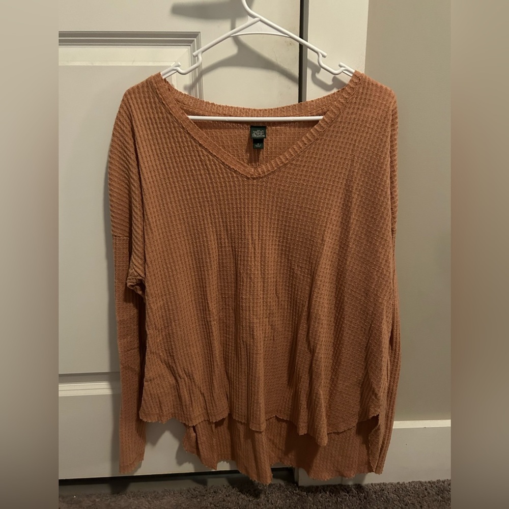 Wild Fable Waffled Oversize Tee, Rusted Orange, Medium